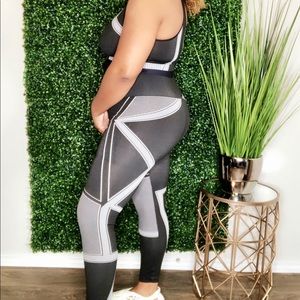 Black Mosaic Jogger Pants Set